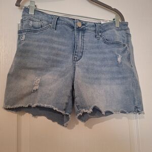 Distressed‎ Light Blue Denim Shorts Womens Seven 12